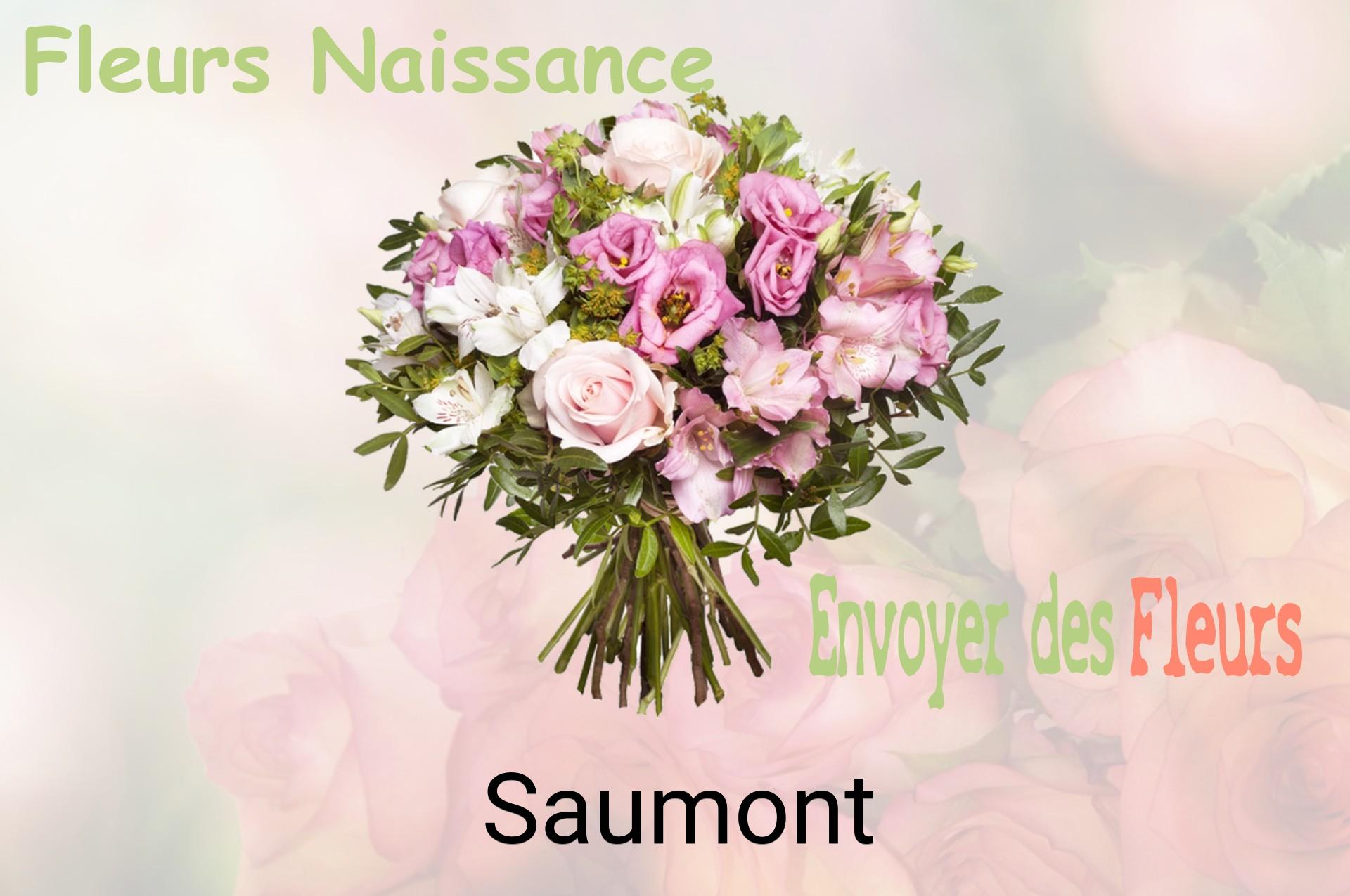 Bouquet de fleurs de naissance livré à Saumont