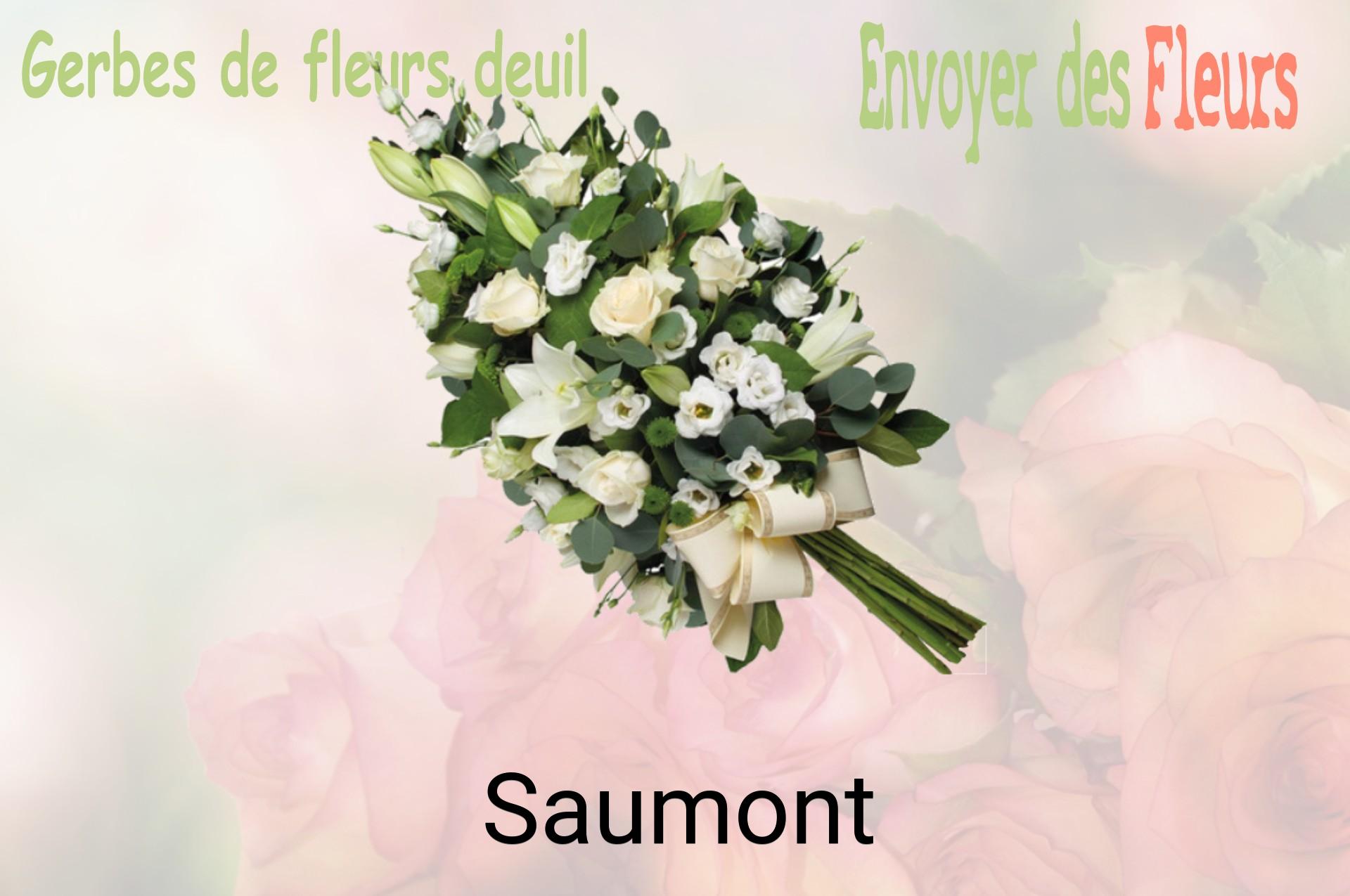 Gerbe de fleurs de deuil livrée à Saumont